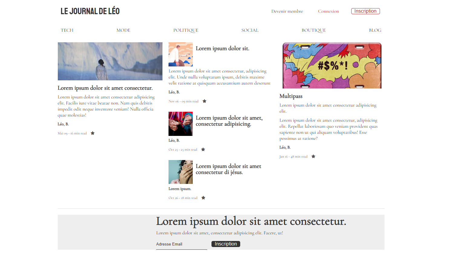 Capture d'écran du Journal de Léo